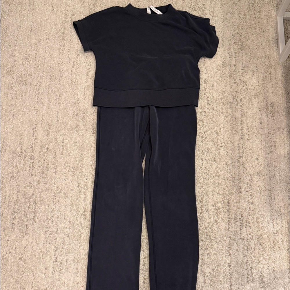 Lululemon Athletica Black Softstream top and high-rise pants